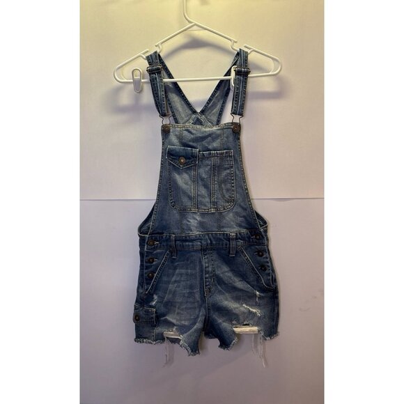 Overalls Shorts (size Small‎ 3-5) denim Jean overalls - Picture 1 of 9